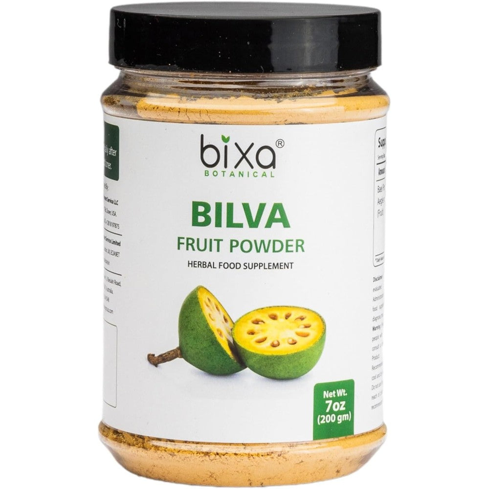 Bixa Botanical Bilva Fruit Powder 7 ounce jar front view ayurvedic gut supplement