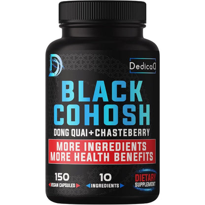 DEDICAD 12in1 Black Cohosh Menopause Support Supplement, Wild Yam, 150 Capsules