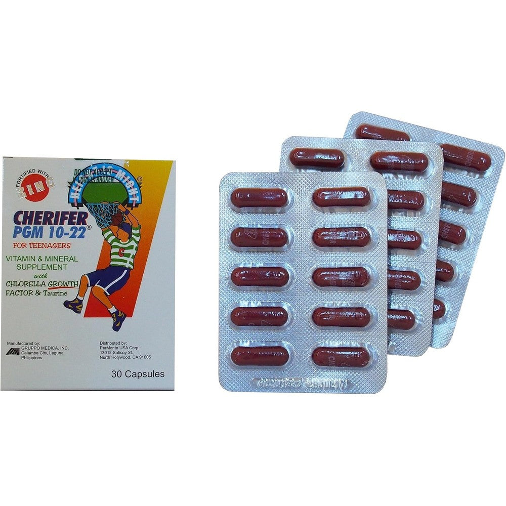 Cherifer PGM 10-22 capsules front view for teen growth
