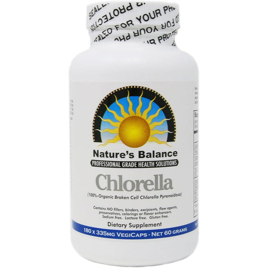 Natures Balance Pure Premium Grade Chlorella Pyrenoidosa 180 Capsules front view