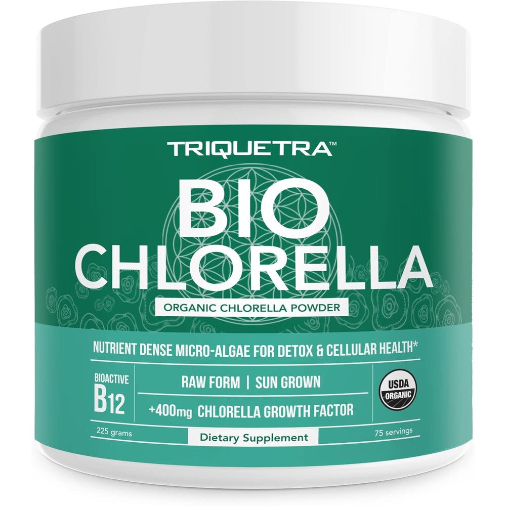 Triquetra Health Organic Chlorella Powder jar front view