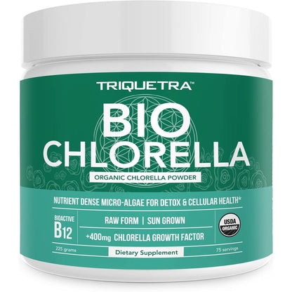 Triquetra Health Organic Chlorella Powder jar front view