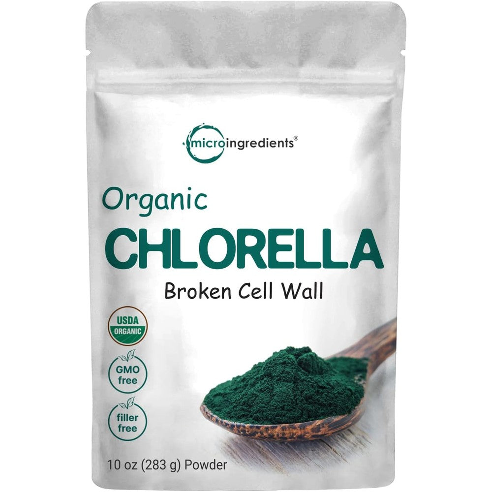 Micro Ingredients Organic Chlorella Powder front view packaging