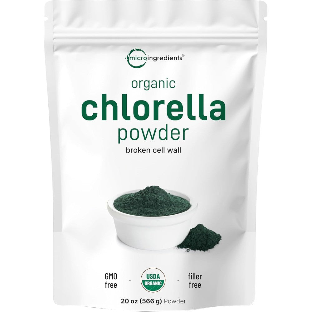 Micro Ingredients Organic Chlorella Powder 20 Ounces front view