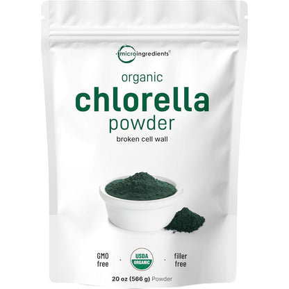 Micro Ingredients Organic Chlorella Powder 20 Ounces front view