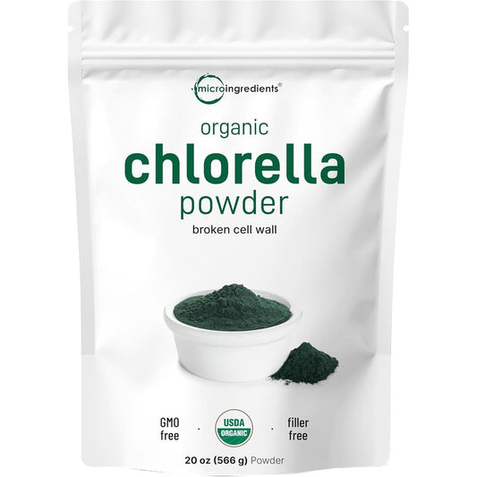 Micro Ingredients Organic Chlorella Powder 20 Ounces front view