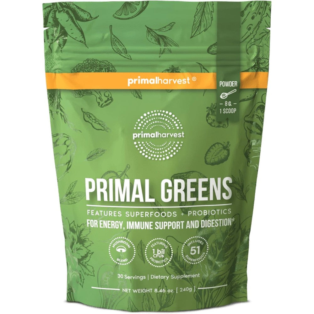 Primal Harvest Super Greens Powder 30 servings container front view
