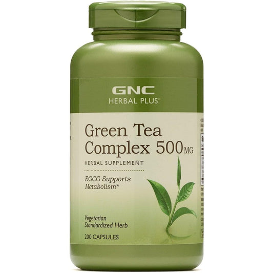 Gnc Herbal Plus Green Tea Complex 500mg front view bottle