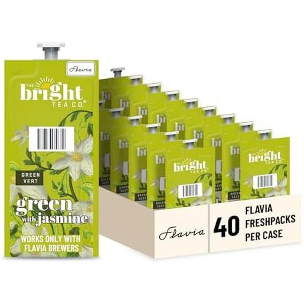 Flavia Bright Tea Co Jasmine Green Tea 40 Freshpacks front view
