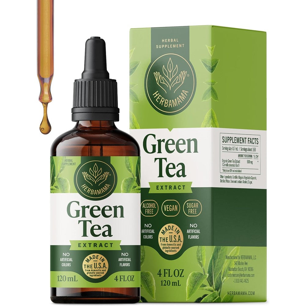 Herbamama Green Tea Extract 4 Fluid Ounces bottle front view