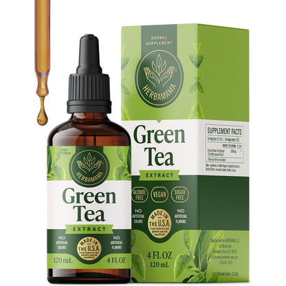 Herbamama Green Tea Extract 4 Fluid Ounces bottle front view