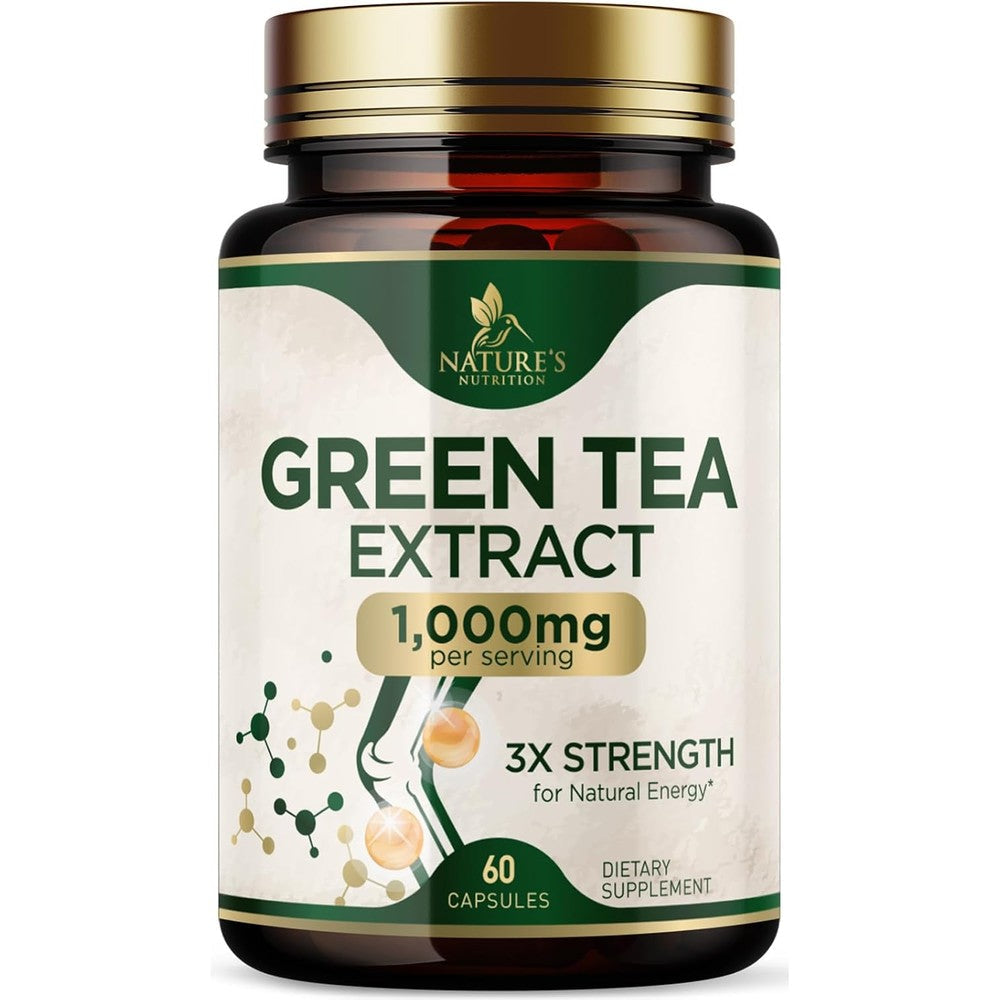 Natures Nutrition Green Tea Extract 1000mg bottle front view