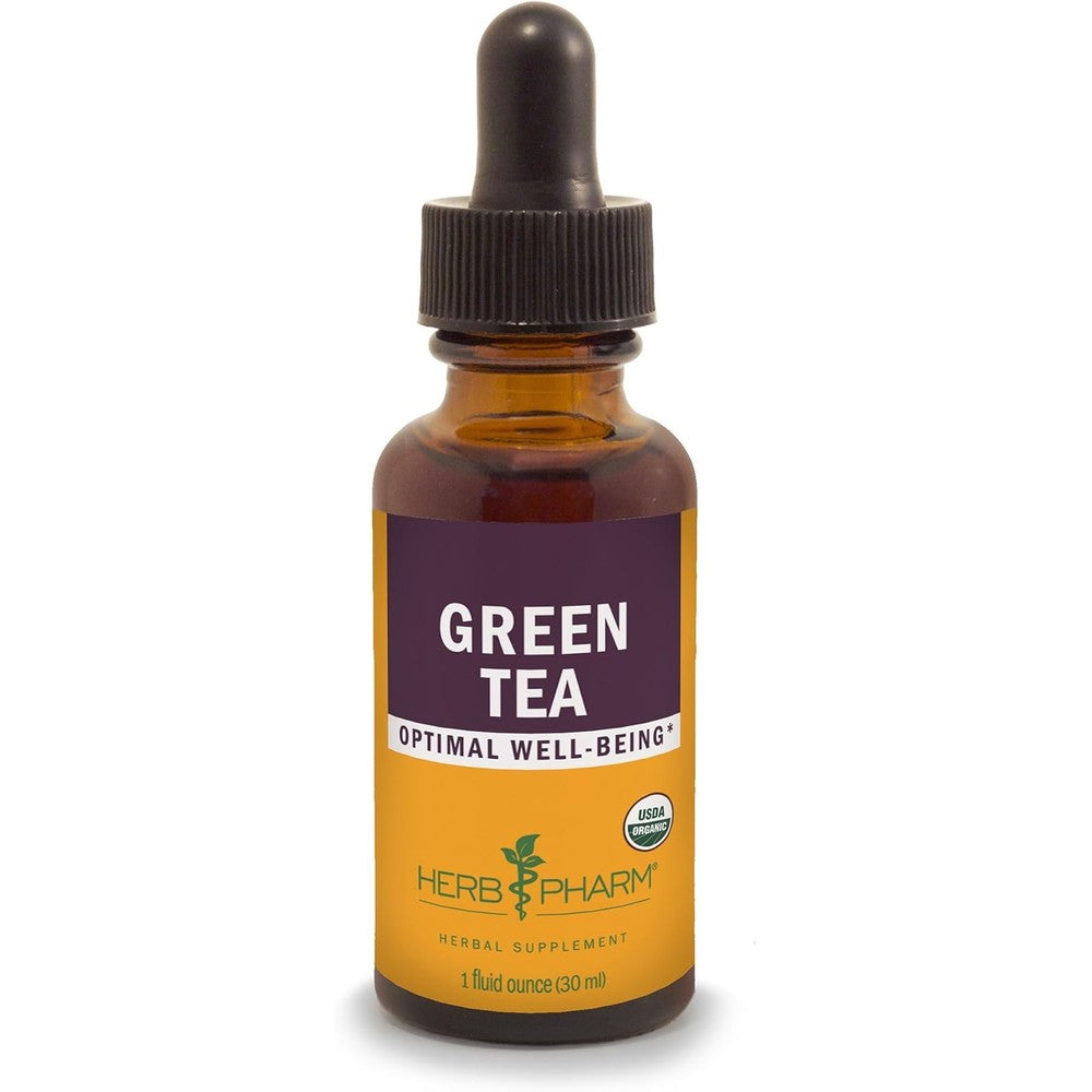 Herb Pharm Certified Organic Green Tea Liquid Extract front bottle view