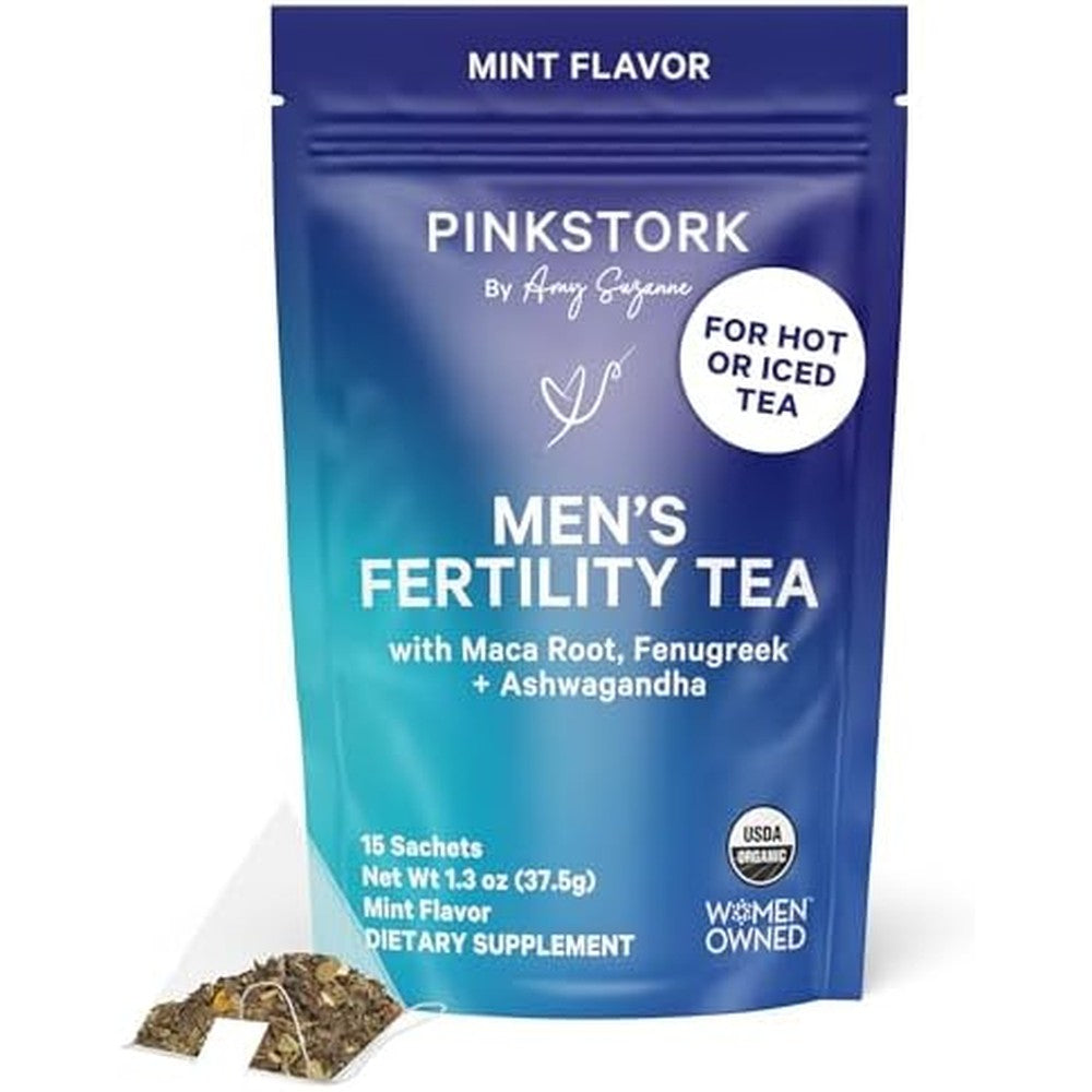 Pink Stork BlueStork Men's Fertility Tea front packaging view