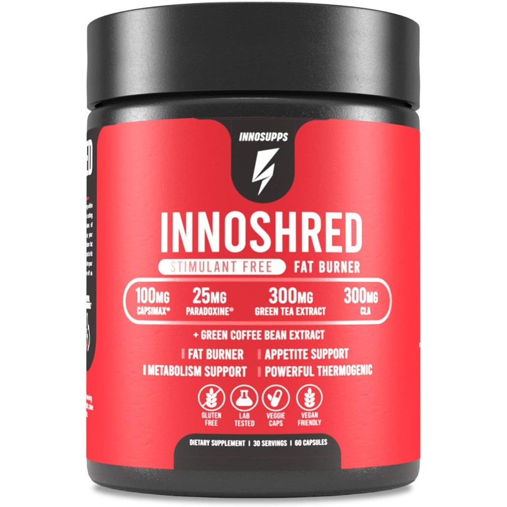 InnoSupps Inno Shred Stim Free 60 Veggie Capsules front view bottle
