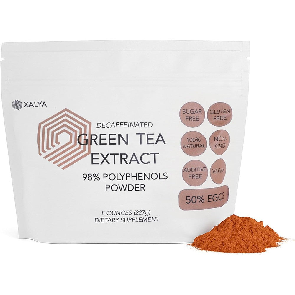 Xalya Green Tea Extract Powder 8 Ounce front view