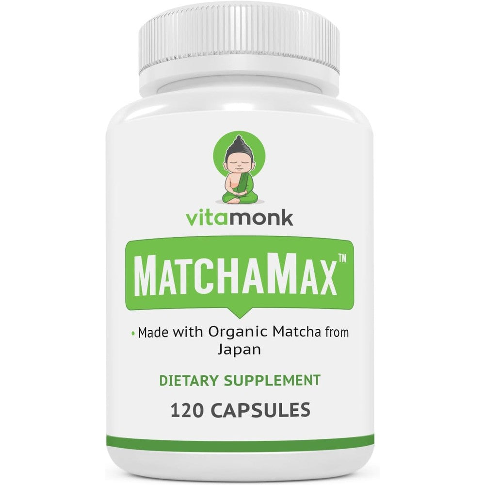 VitaMonk Matchamax Organic Japanese Matcha Capsules front view