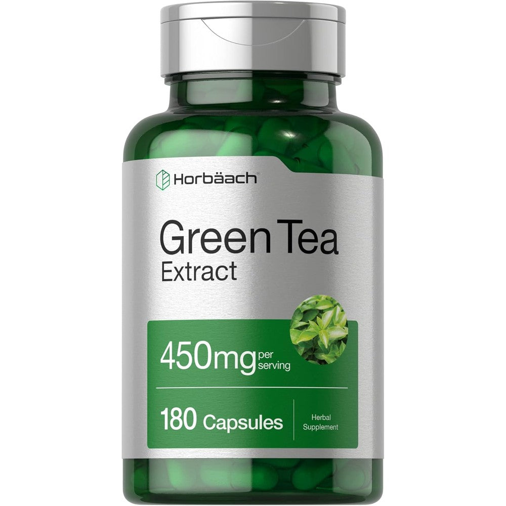 HorbÃ¤ach Green Tea Extract 450mg front bottle label