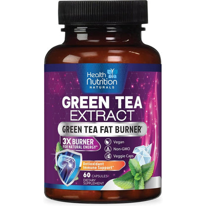 Health Nutrition Naturals Green Tea Extract bottle front view for energy support