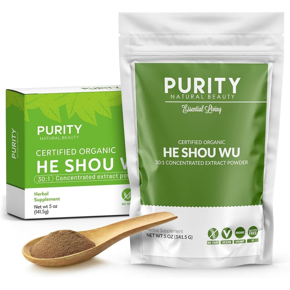 Purity Natural Beauty He Shou Wu Organic Root Powder front view