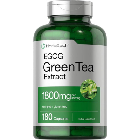Horbaach EGCG Green Tea Extract 180 Capsules front bottle view