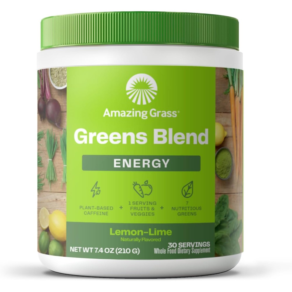 Amazing Grass Greens Blend Energy Matcha Lemon Lime front view
