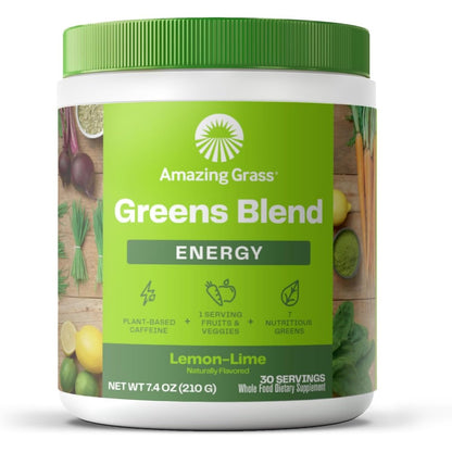 Amazing Grass Greens Blend Energy Matcha Lemon Lime front view