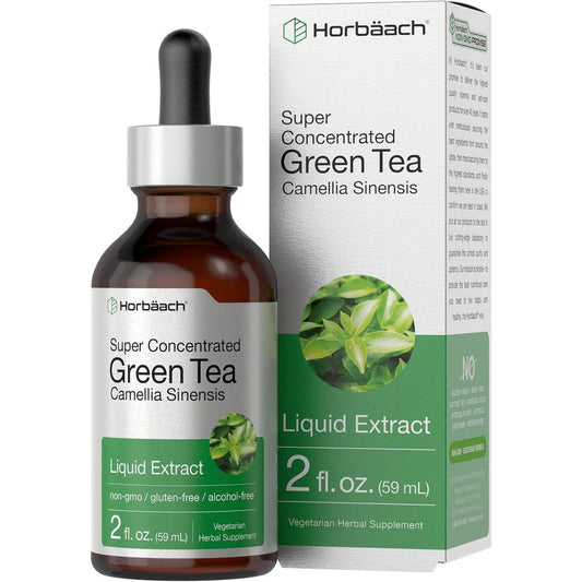 Horbaach Green Tea Extract Liquid Drops front view bottle