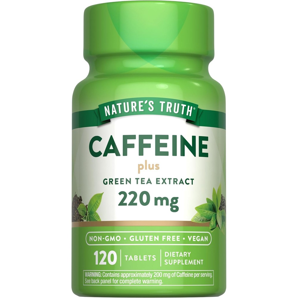 Nature's Truth Caffeine Tablets front view bottle