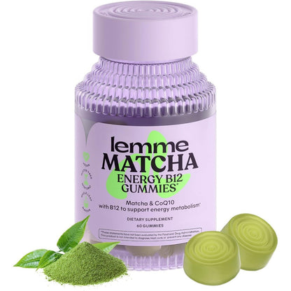 Lemme Matcha Superfood Energy Gummies front bottle view