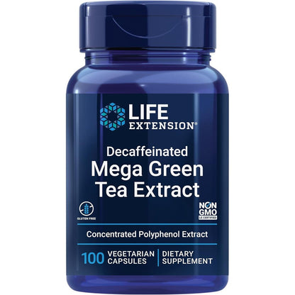 Life Extension Decaffeinated Mega Green Tea Extract bottle front view
