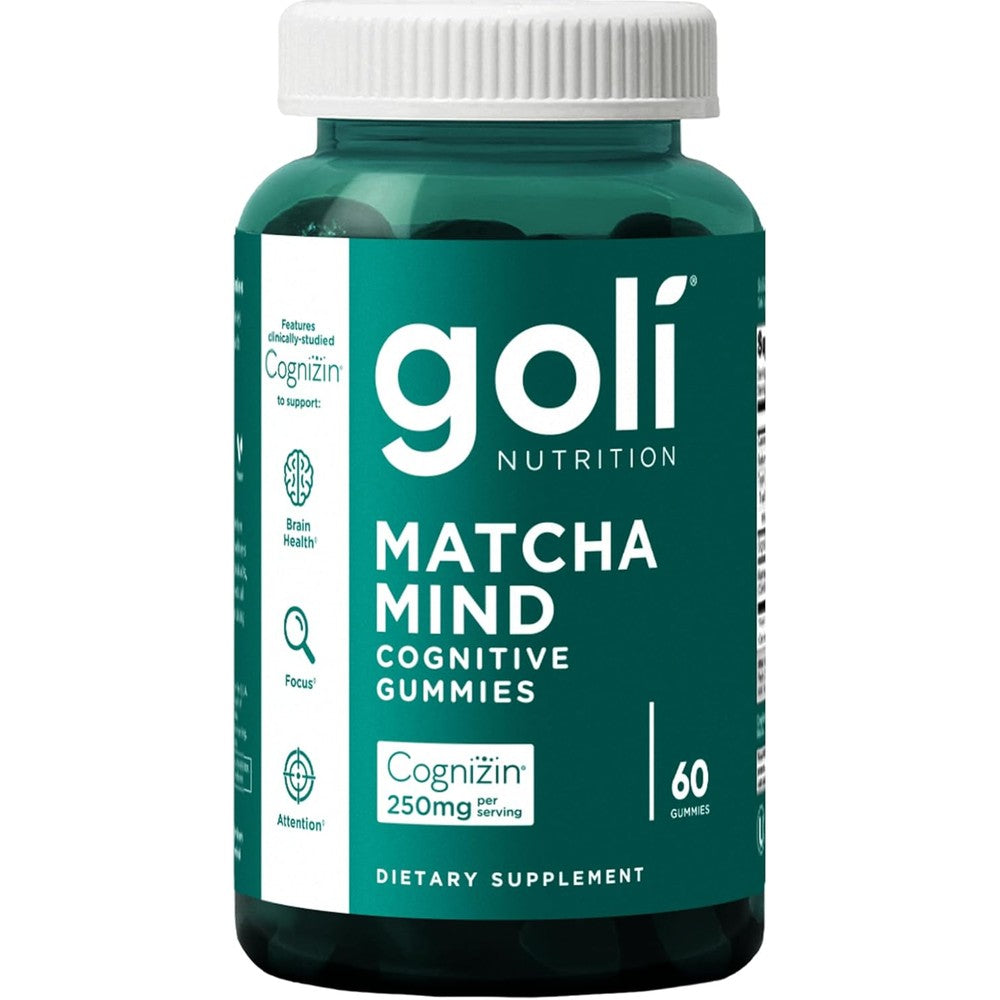 Goli Matcha Mind Cognitive Gummies bottle front view