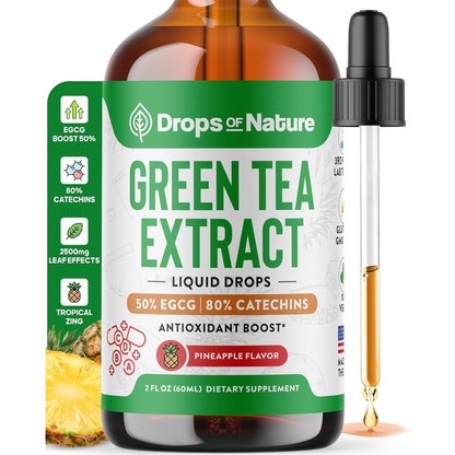 Drops Of Nature Green Tea Liquid Extract bottle front view