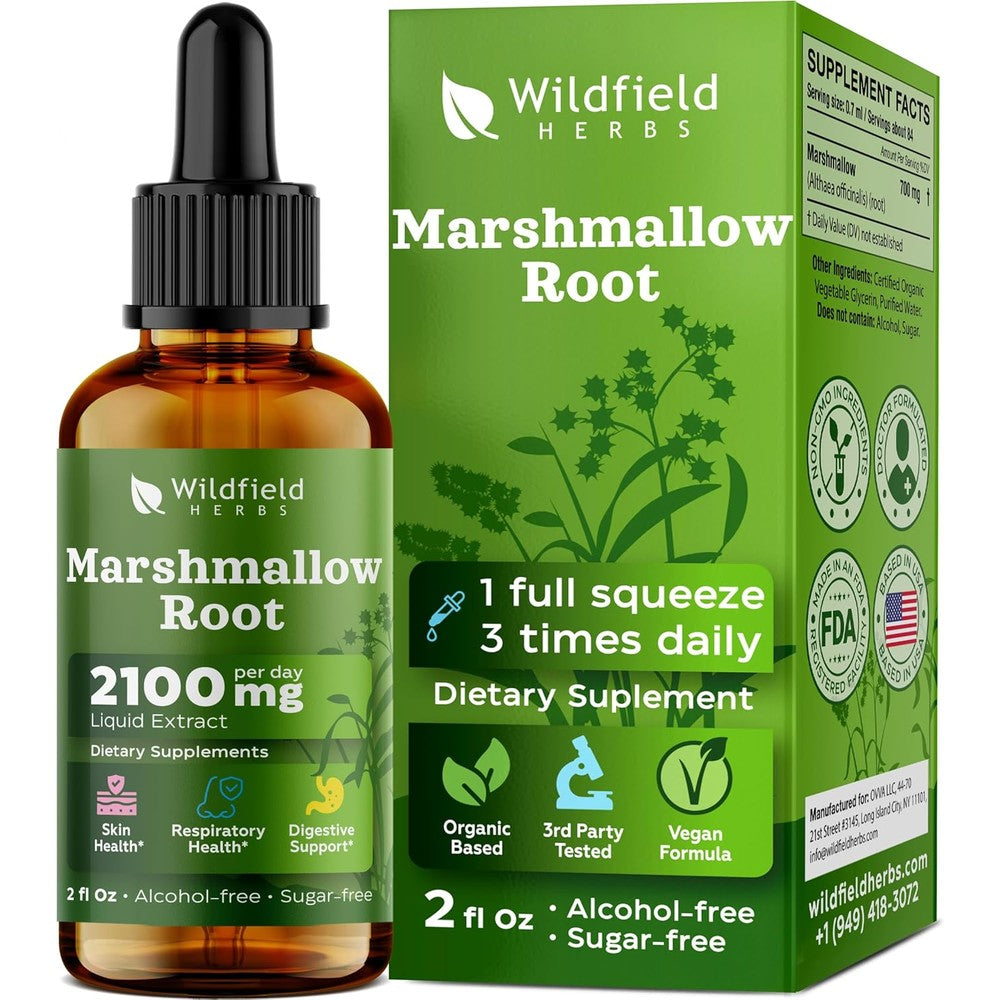 Tonga Herbs Wildfields Marshmallow Root Extract Liquid Drops front view