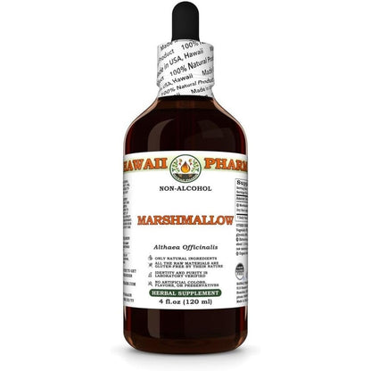 Hawaii Pharm Marshmallow Dry Root Glycerite 4 Fluid Ounce bottle front view
