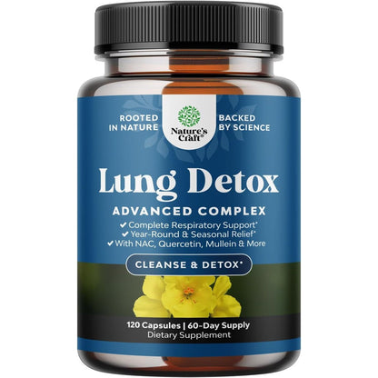 Natures Craft Mullein Leaf Lung Detox 120 Capsules front view
