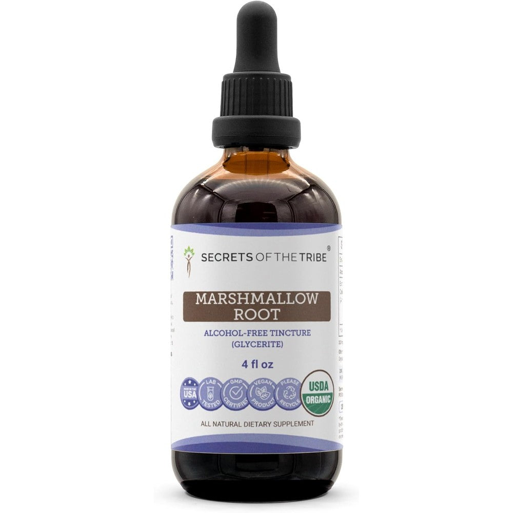 Secrets of the Tribe Marshmallow Root organic herbal drops front view