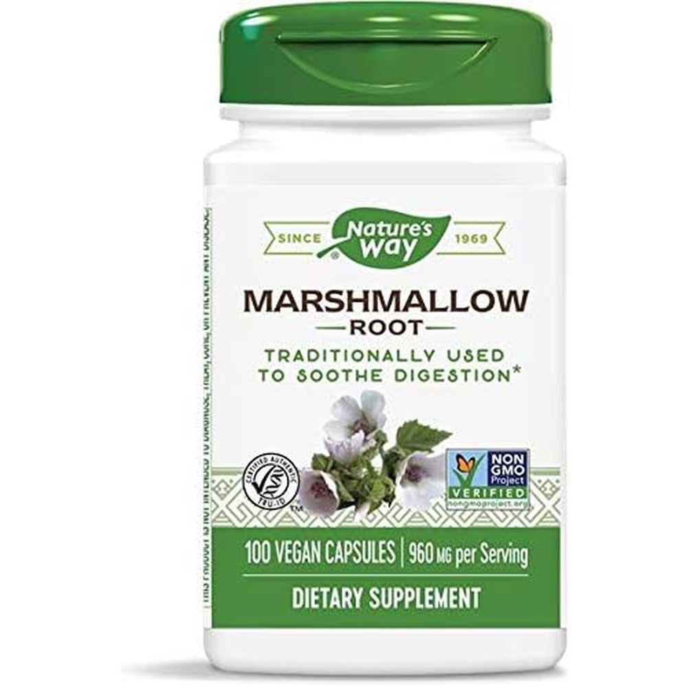 Nature's Way Marshmallow Root 480mg twin pack bottle front view for digestive wellness