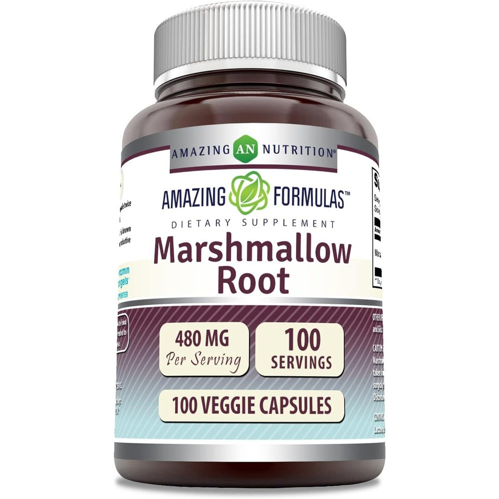Amazing Nutrition Marshmallow Root 480mg front view herbal supplement