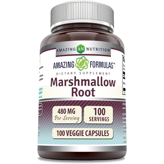 Amazing Nutrition Marshmallow Root 480mg front view herbal supplement