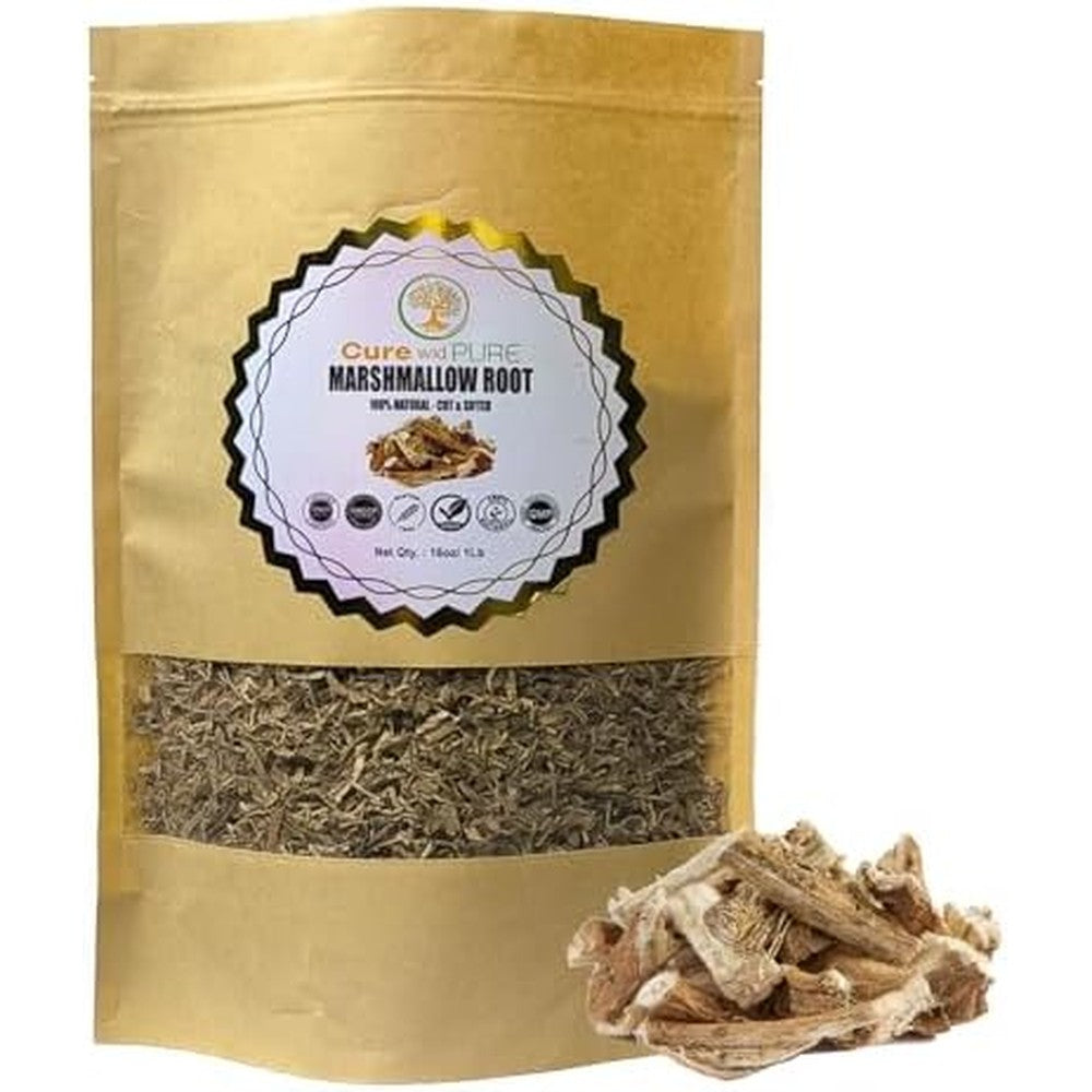 Cure Wid Pure Organic Marshmallow Root Herb 16 Ounce front view
