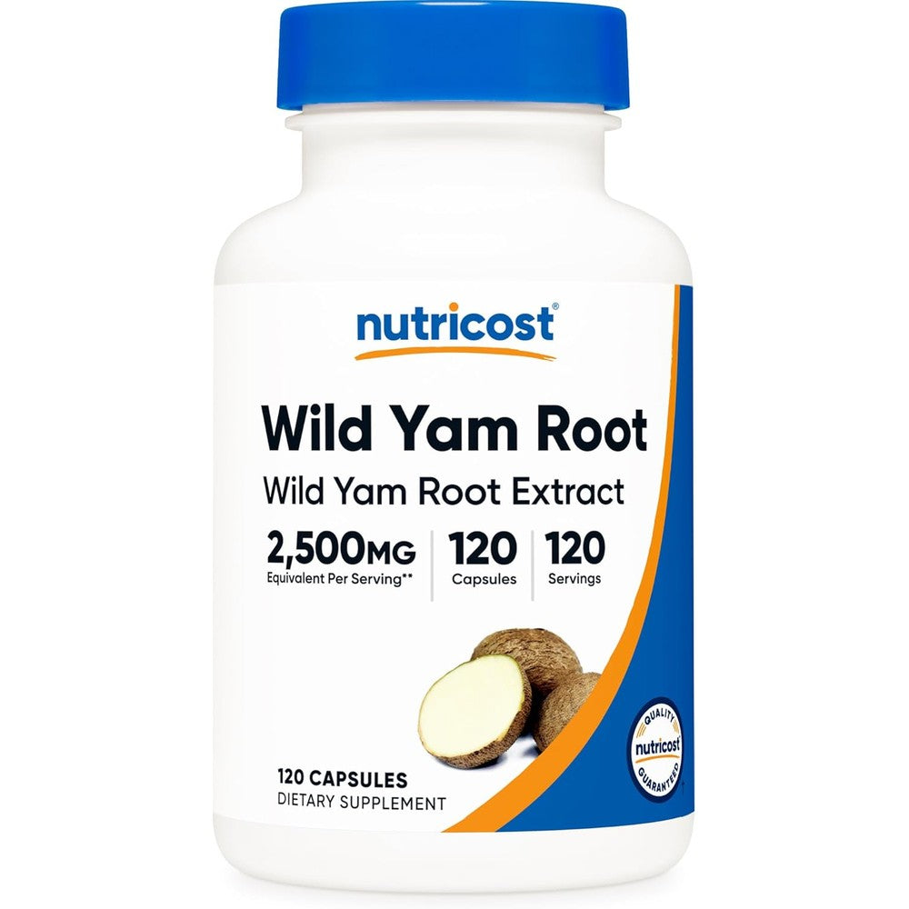 Nutricost Wild Yam Root 120 Vegan Capsules front view bottle