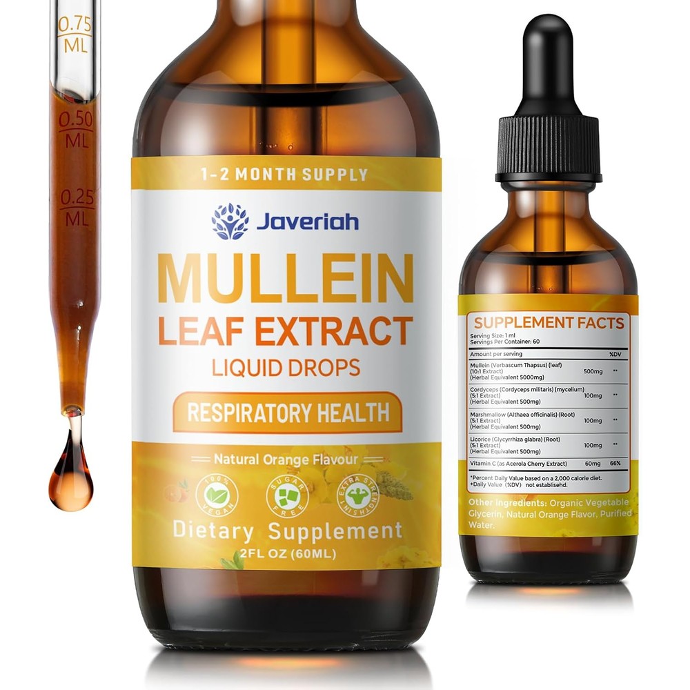 Javeriah Mullein Drops Lungs Cleanse front view bottle