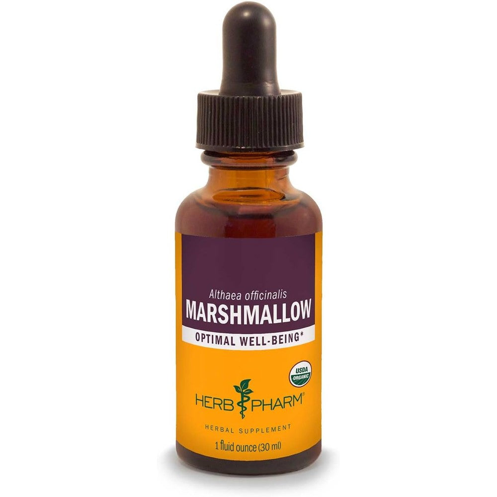 Herb Pharm Certified Organic Marshmallow Root Liquid Extract bottle front view herbal supplement