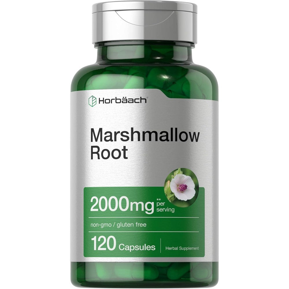 HorbÃ¤ach marshmallow root capsules 120 count bottle for digestive health