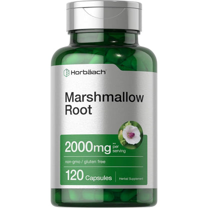 HorbÃ¤ach marshmallow root capsules 120 count bottle for digestive health