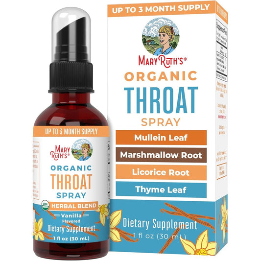 MaryRuth Organics Organic Throat Spray front view bottle