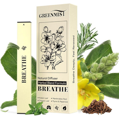 GreenMist Mullein Herbal Diffuser Pen front view for respiratory support