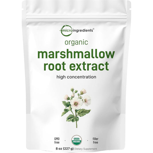 Micro Ingredients Organic Marshmallow Root Powder 8 Ounce front view