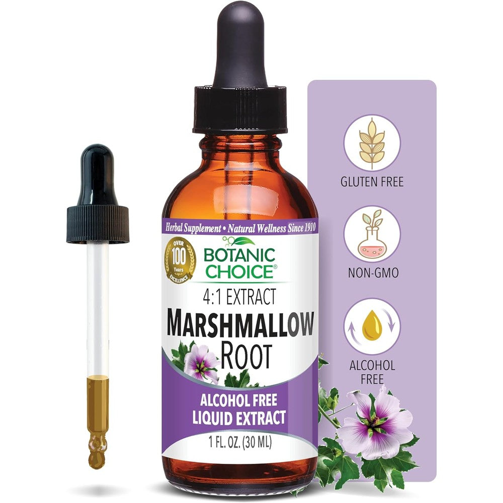 Botanic Choice Marshmallow Root Liquid Extract 1 Fluid Ounce front view